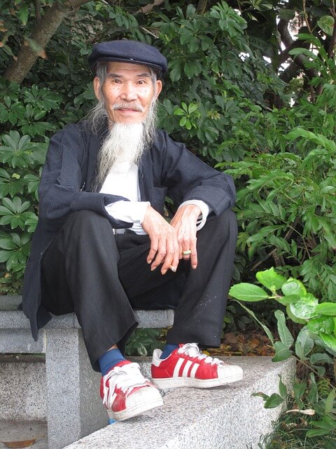 HKO kínai, öreg, kiegyensúlyozott, boldog, egészséges, hosszú élet