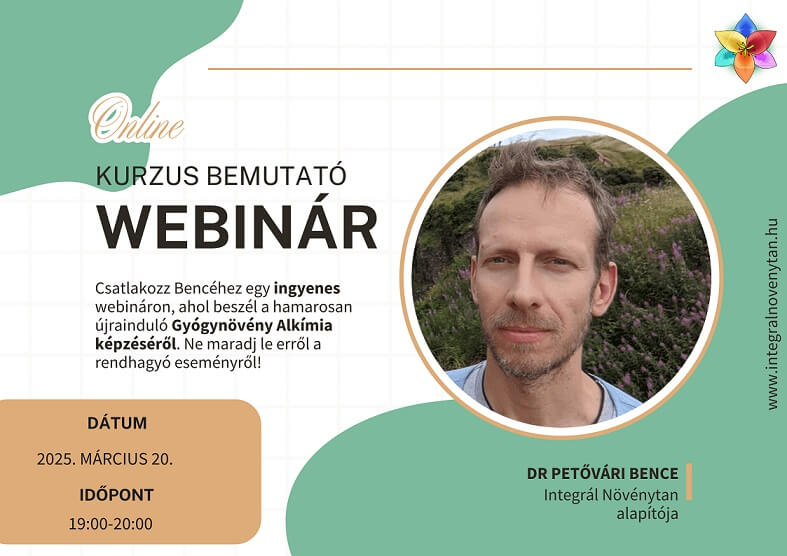 Petővári Bence Gyógynövény Alkímia képzés