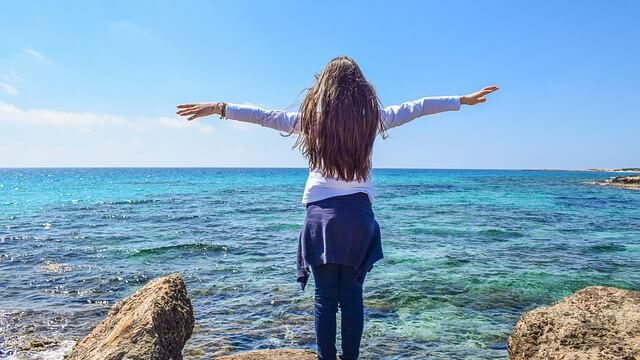 egyensúly, nő, egyensúlyban, balance