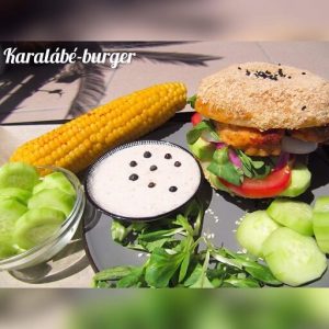 teljes értékű növényi étrend, karalébé burger, téne